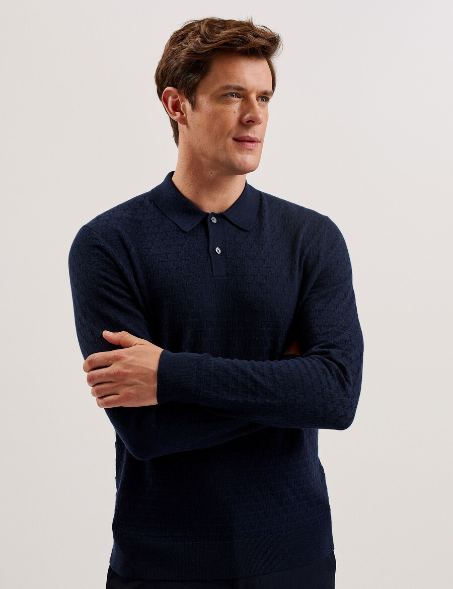 morar - t-gebreide polo met lange mouwen