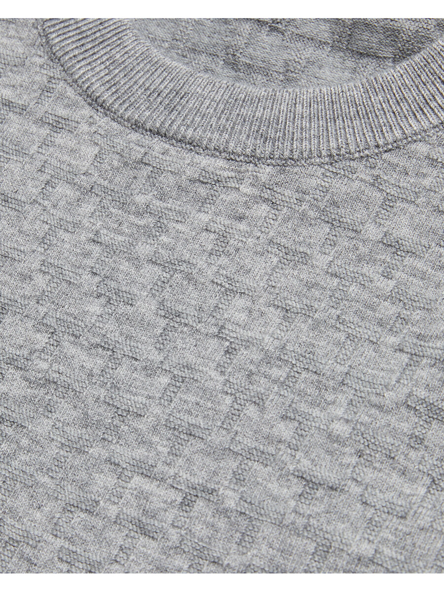 loung - trui met ronde hals en textuur gebreide trui