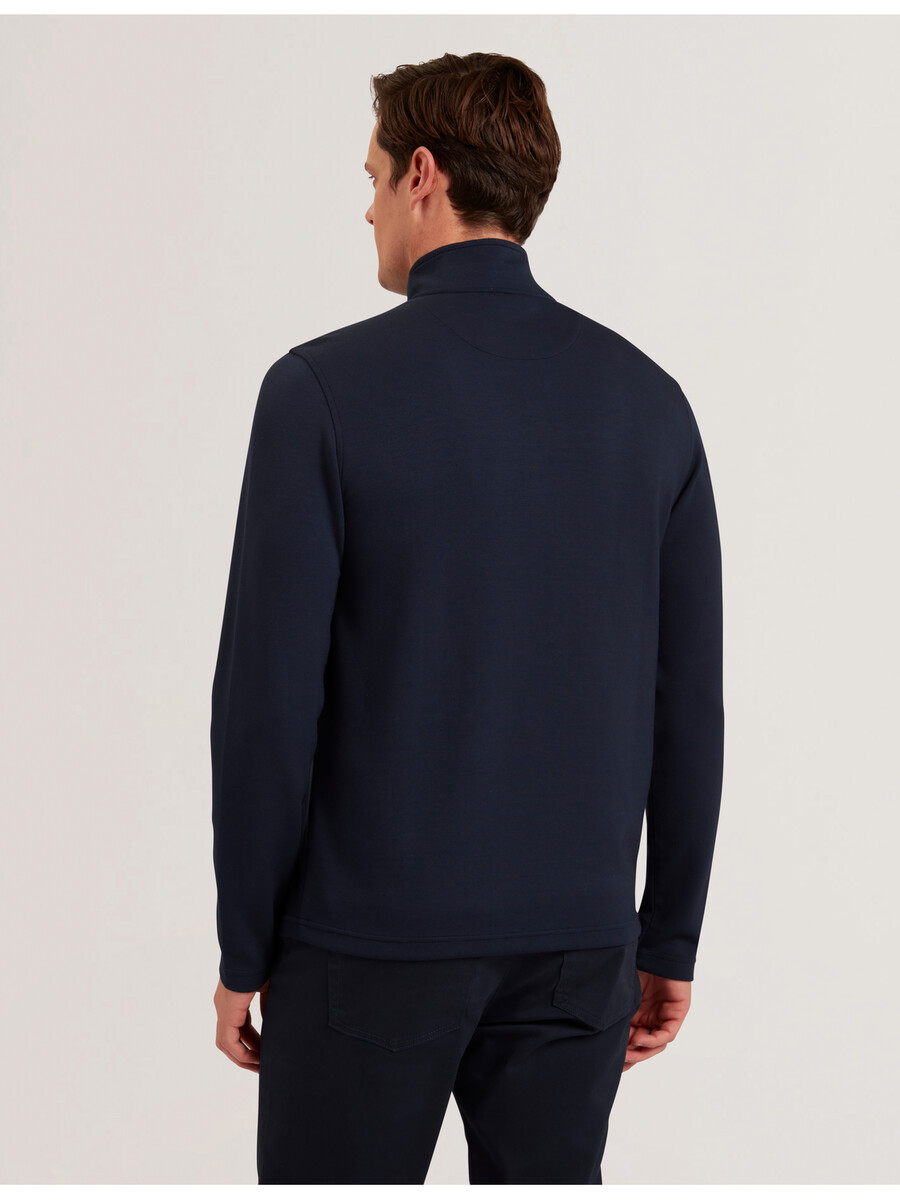 simonea - modal sweatshirt met textuurpanelen en halve ritssluiting