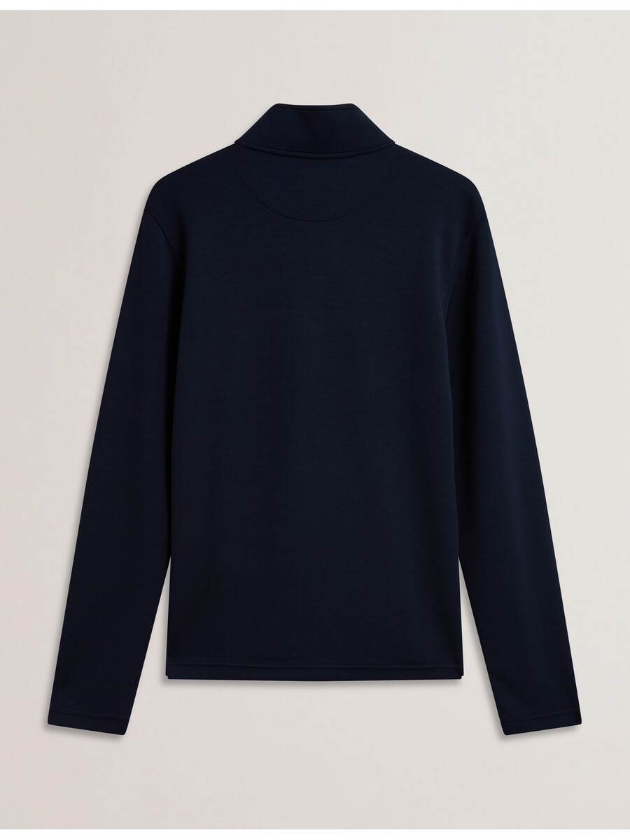 simonea - modal sweatshirt met textuurpanelen en halve ritssluiting