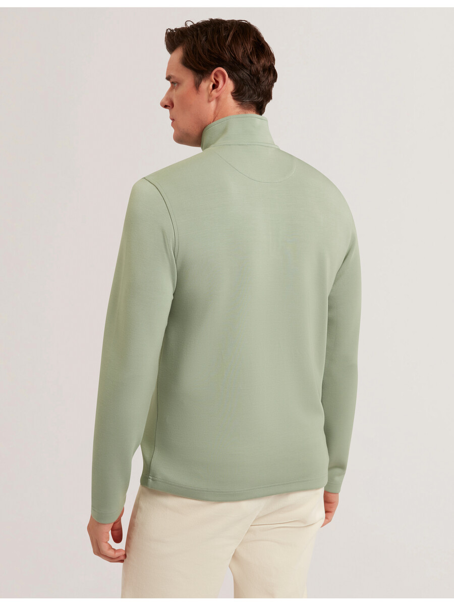 simonea - modal sweatshirt met textuurpanelen en halve ritssluiting