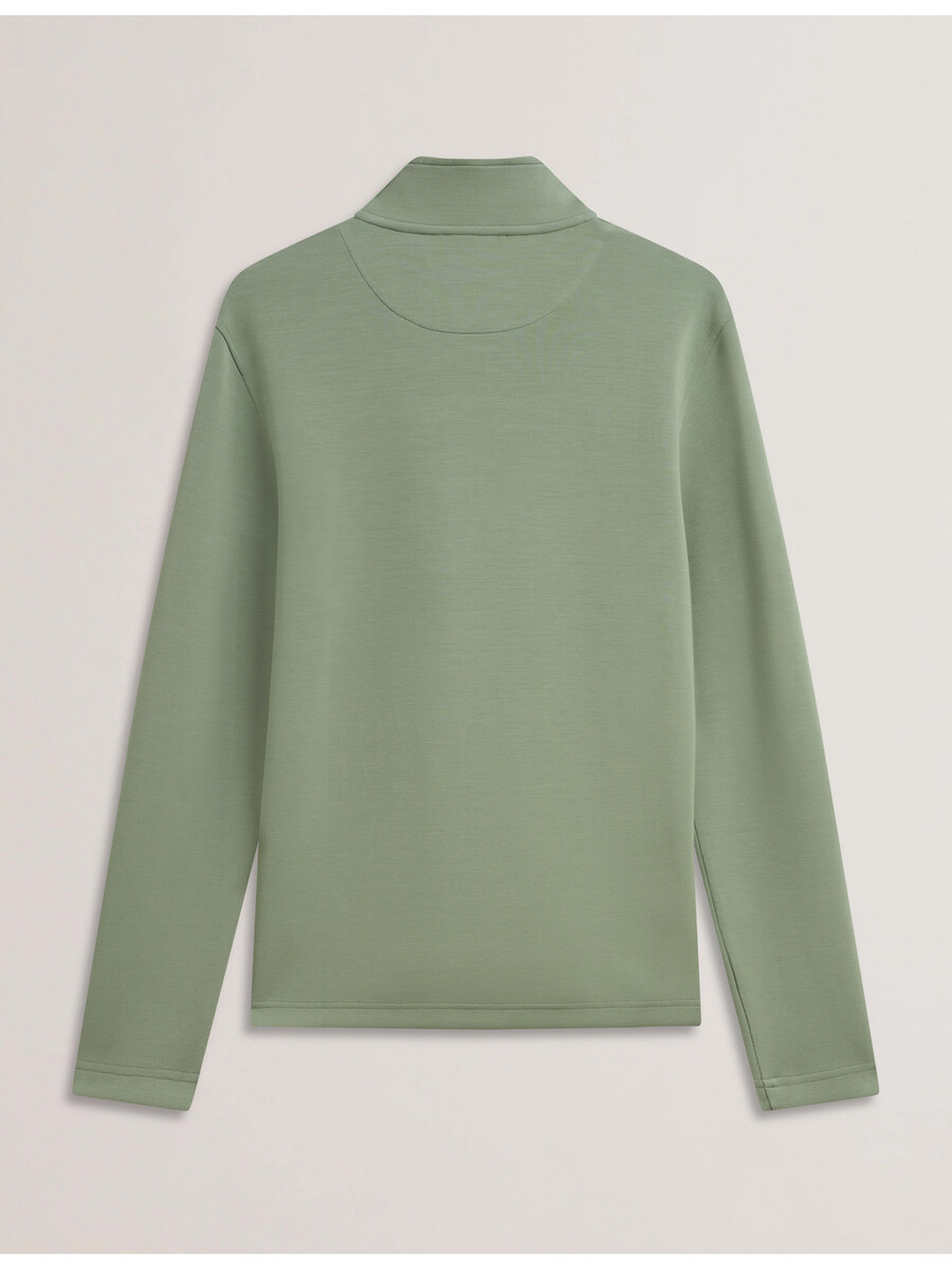 simonea - modal sweatshirt met textuurpanelen en halve ritssluiting