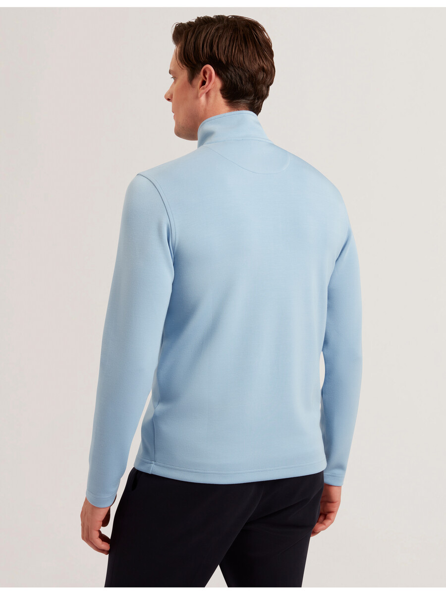 simonea - modal sweatshirt met textuurpanelen en halve ritssluiting