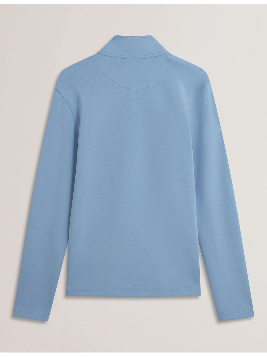 simonea - modal sweatshirt met textuurpanelen en halve ritssluiting