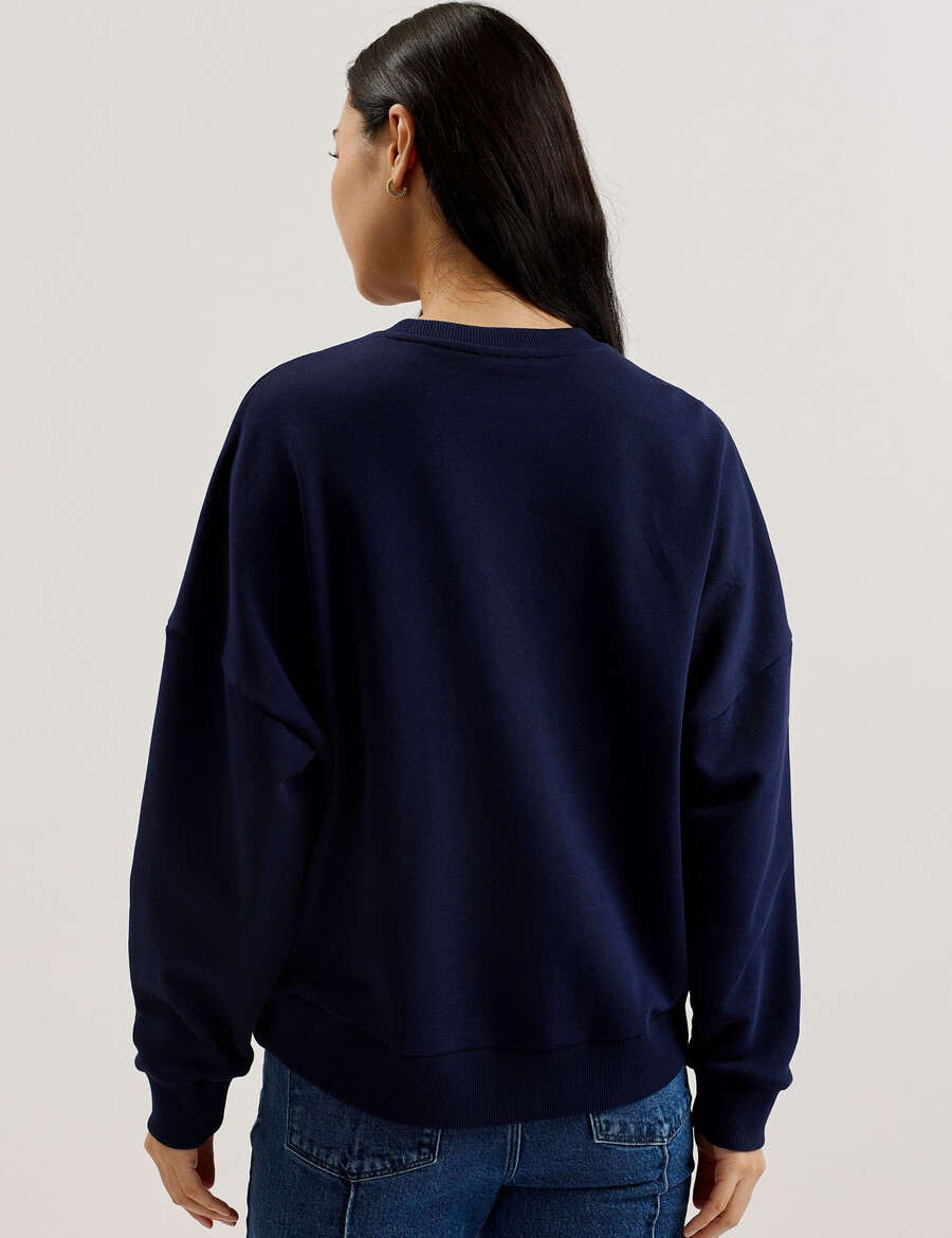 raynahh - katoenen sweatshirt met bloemenprint en textuur