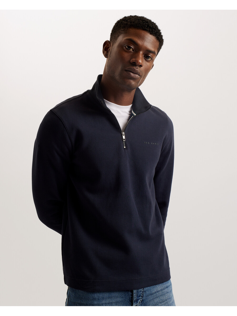 actos - merksweatshirt met halve rits katoenmix