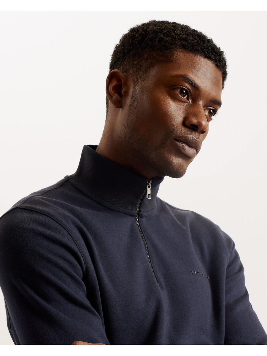 actos - merksweatshirt met halve rits katoenmix