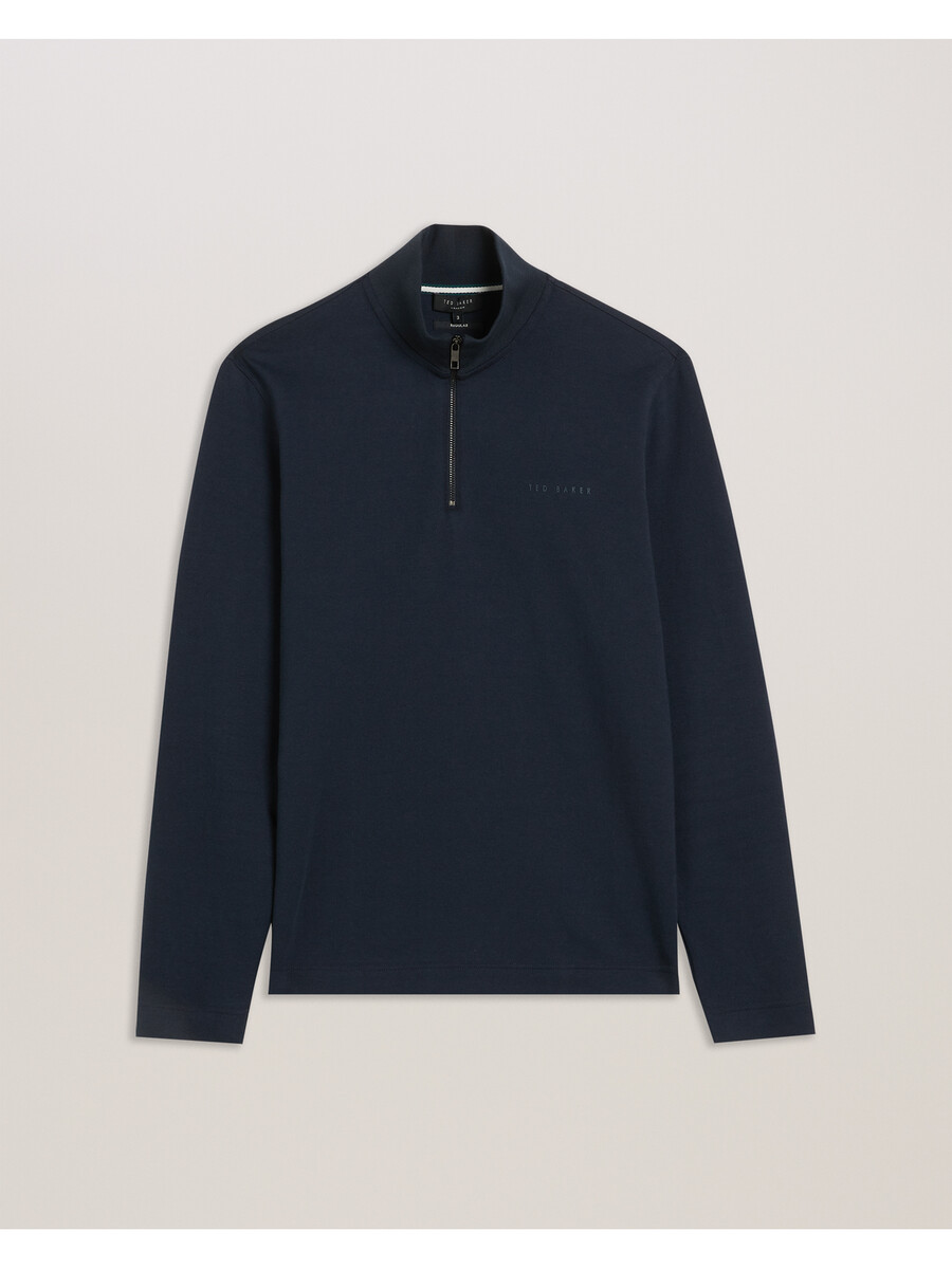 actos - merksweatshirt met halve rits katoenmix