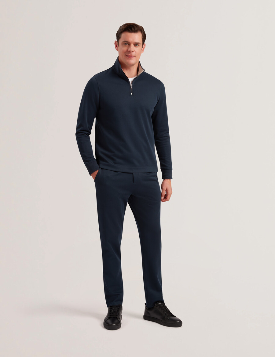 pryor - sweatshirt met halve rits en trechterhals