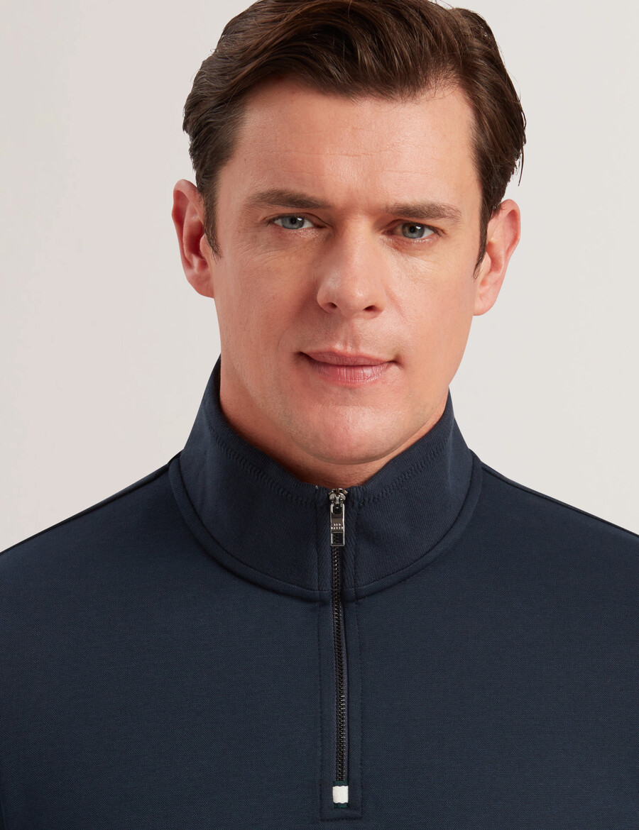 pryor - sweatshirt met halve rits en trechterhals