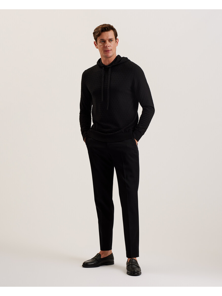 loular - hoodie van gebreide wolmix met textuur