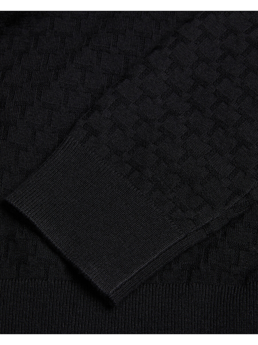 loular - hoodie van gebreide wolmix met textuur