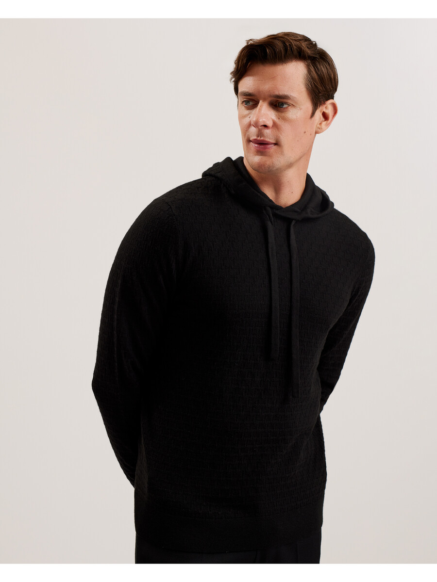 loular - hoodie van gebreide wolmix met textuur