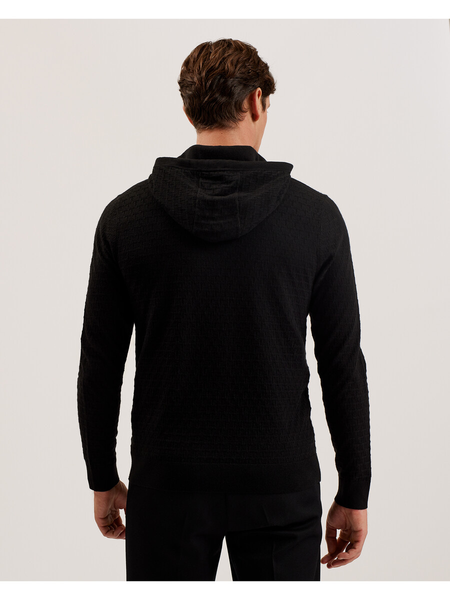 loular - hoodie van gebreide wolmix met textuur