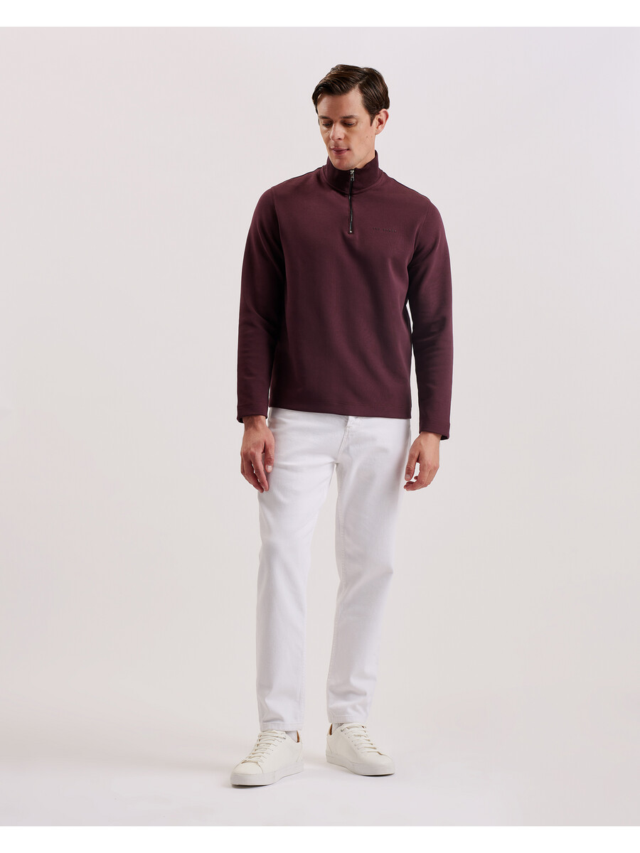 actos - merksweatshirt met halve rits katoenmix