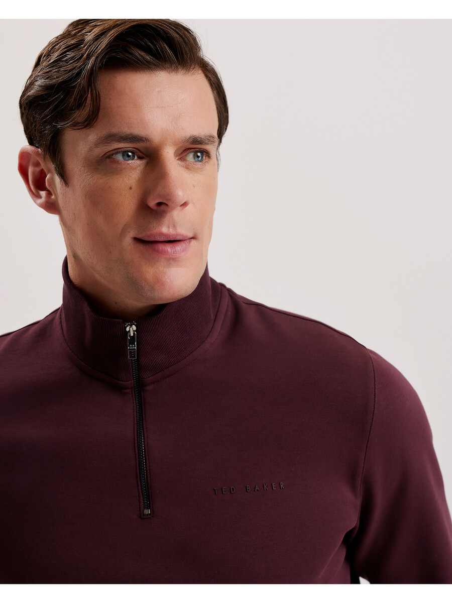 actos - merksweatshirt met halve rits katoenmix