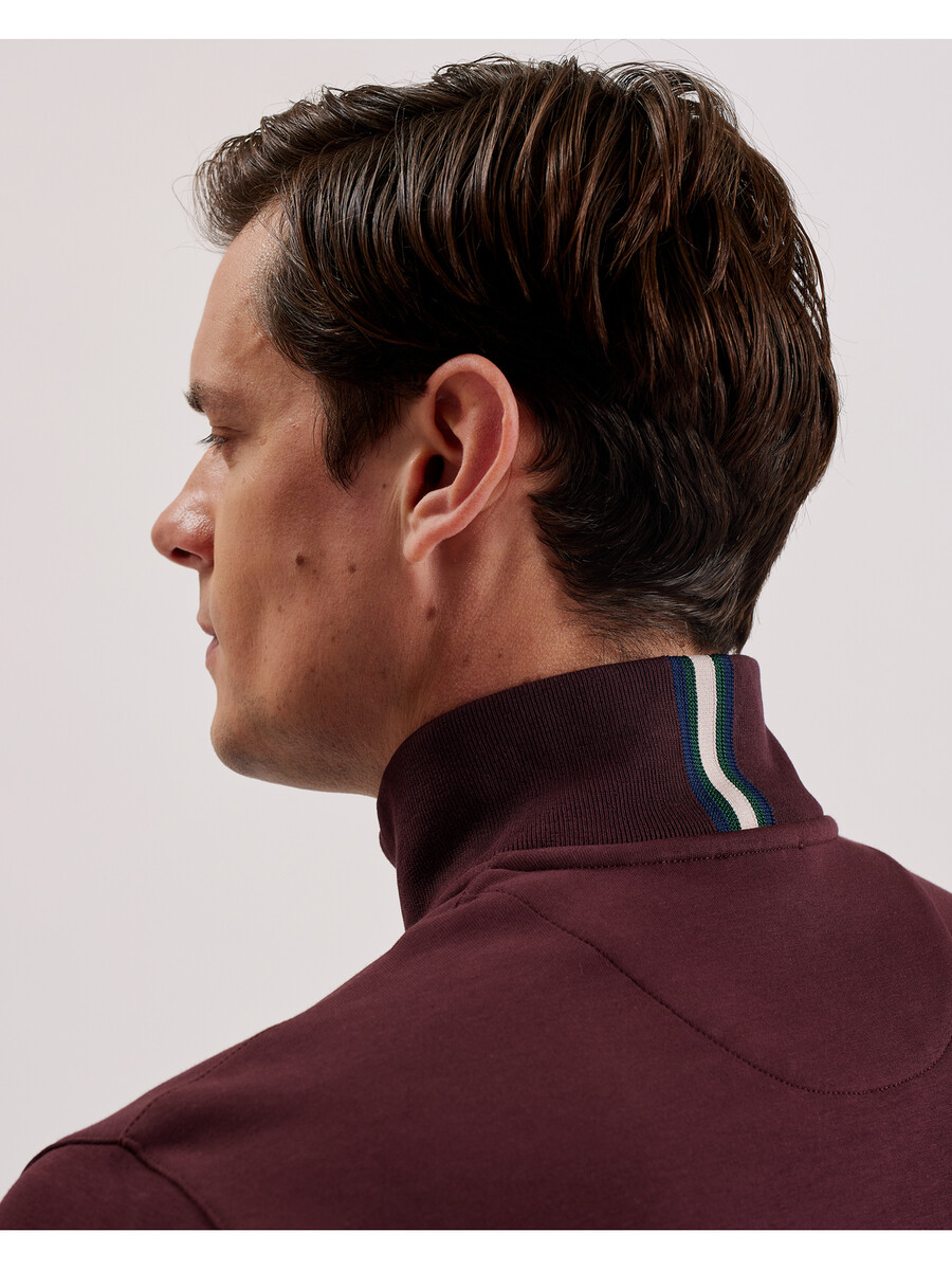 actos - merksweatshirt met halve rits katoenmix
