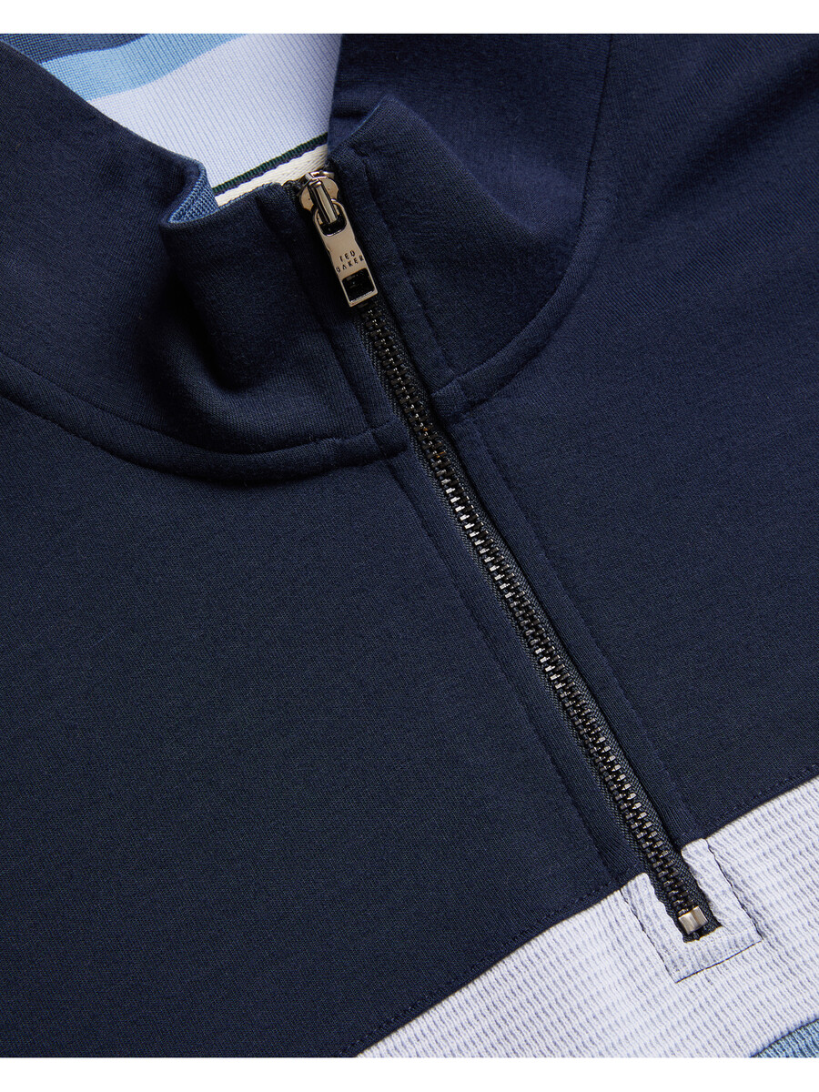 longman - sweatshirt met ombre strepen en halve rits
