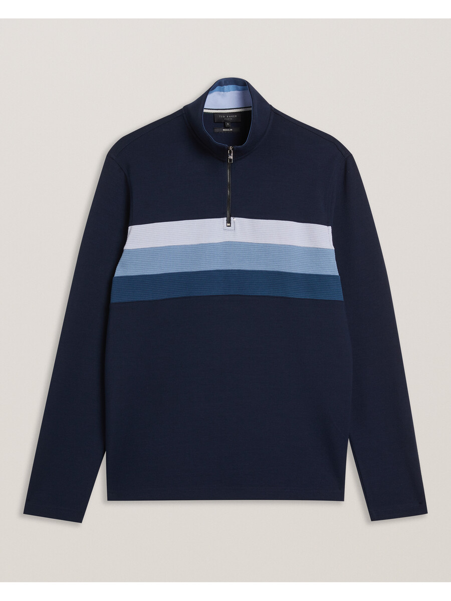 longman - sweatshirt met ombre strepen en halve rits