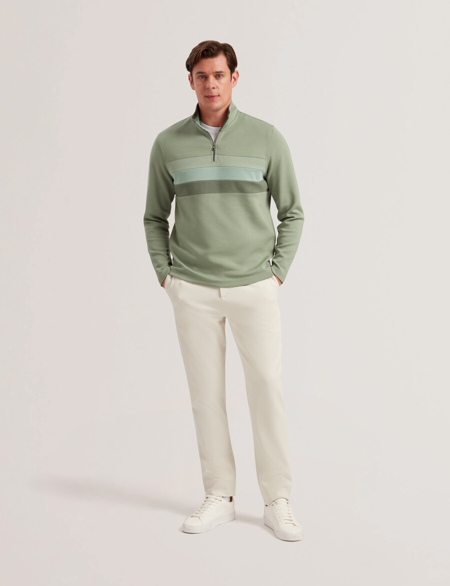 longman - sweatshirt met ombre strepen en halve rits