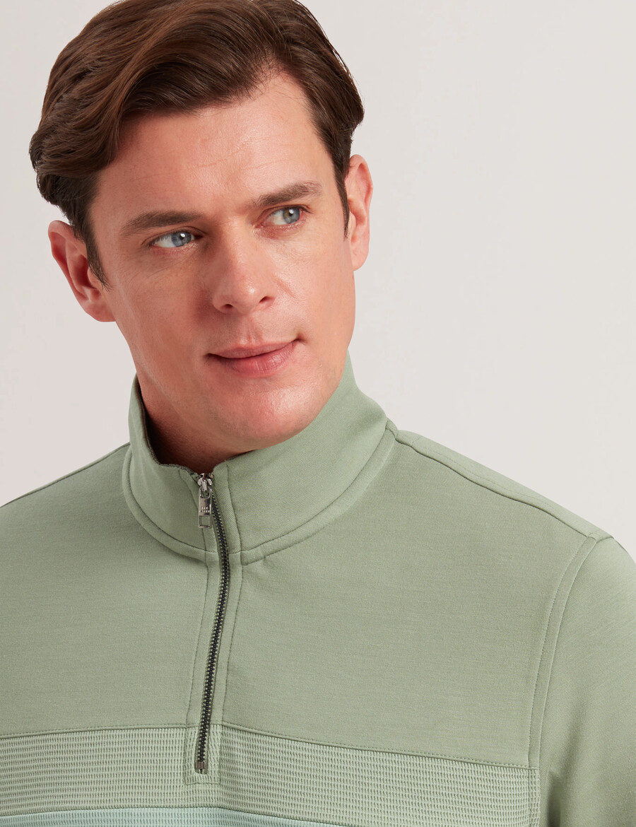 longman - sweatshirt met ombre strepen en halve rits