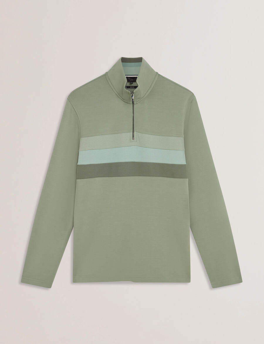 longman - sweatshirt met ombre strepen en halve rits