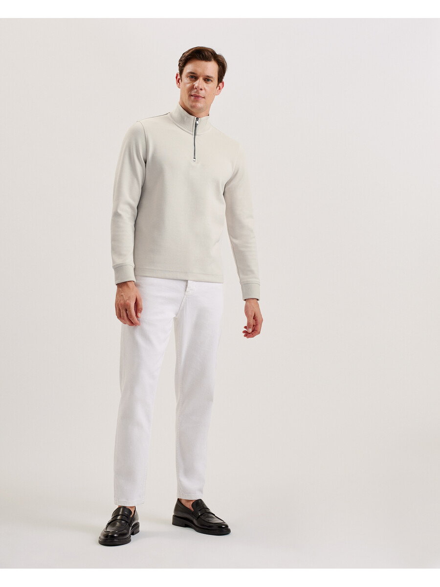 pryor - sweatshirt met halve rits en trechterhals