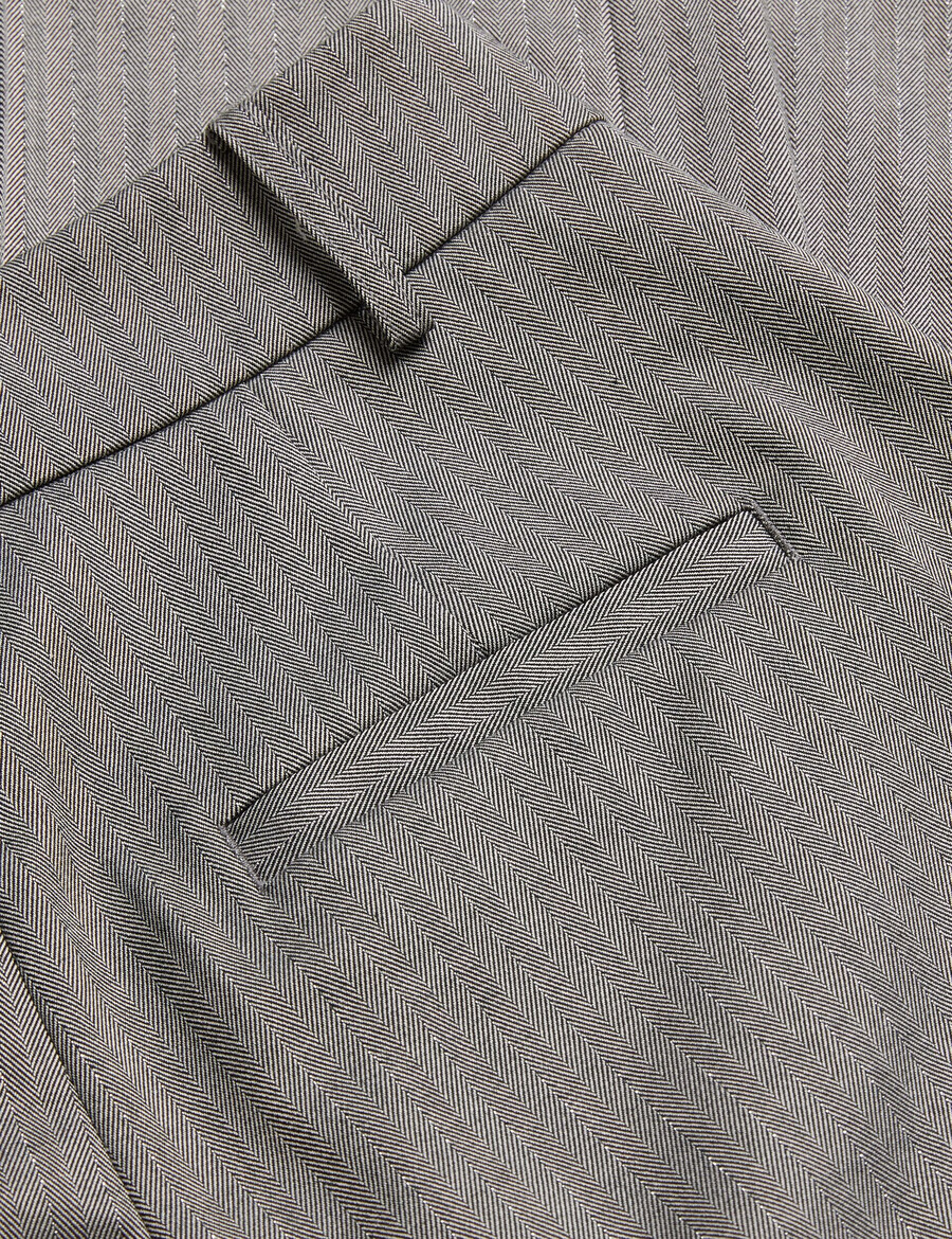 koat - getailleerde broek met wijde pijpen en visgraatpatroon