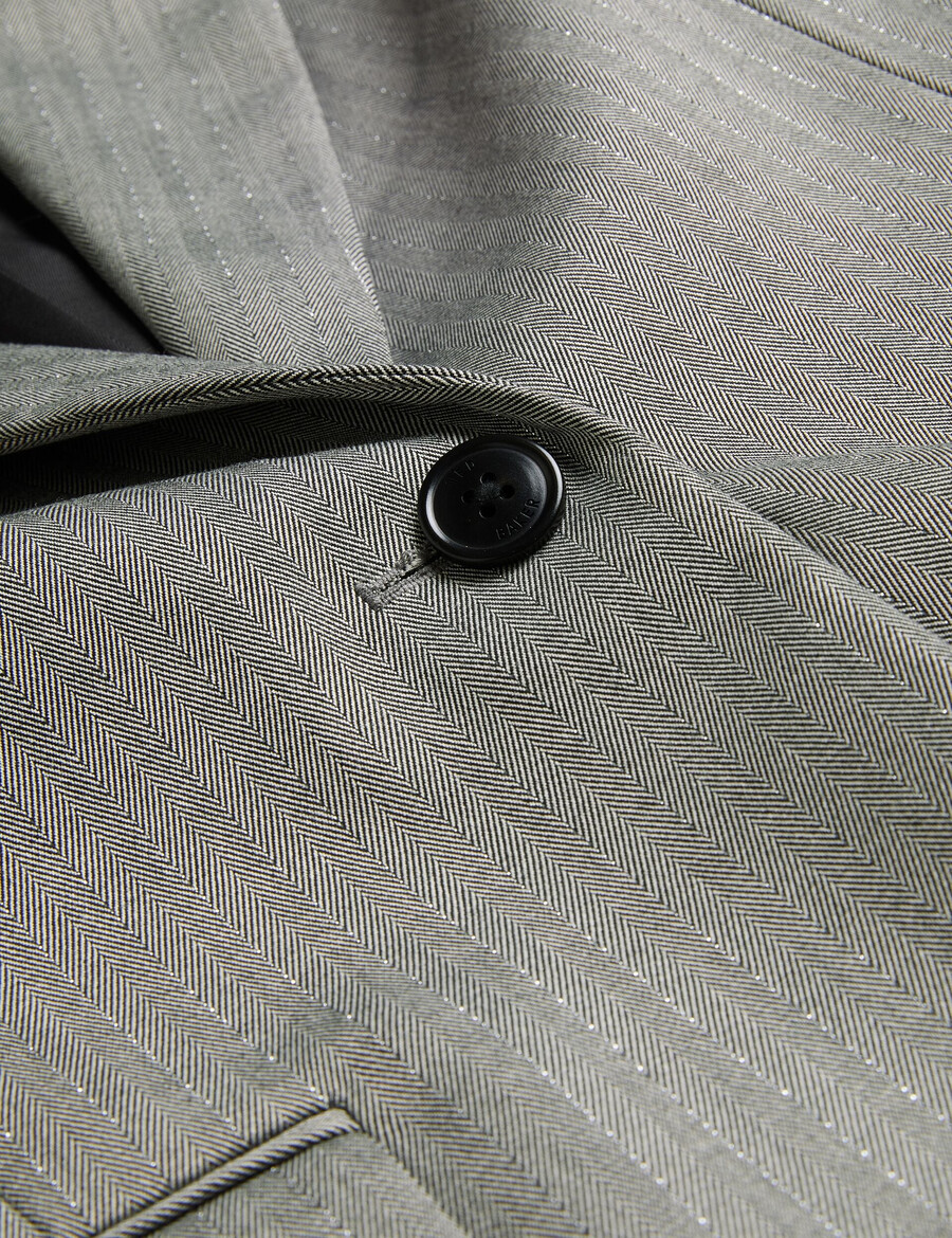 koa - oversized blazer met visgraatmotief en enkele rij knopen