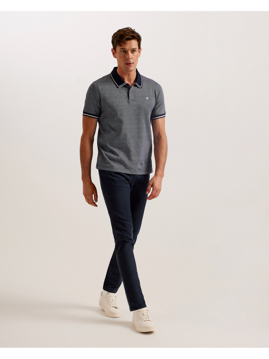 helta - slim-fit polo met korte mouwen