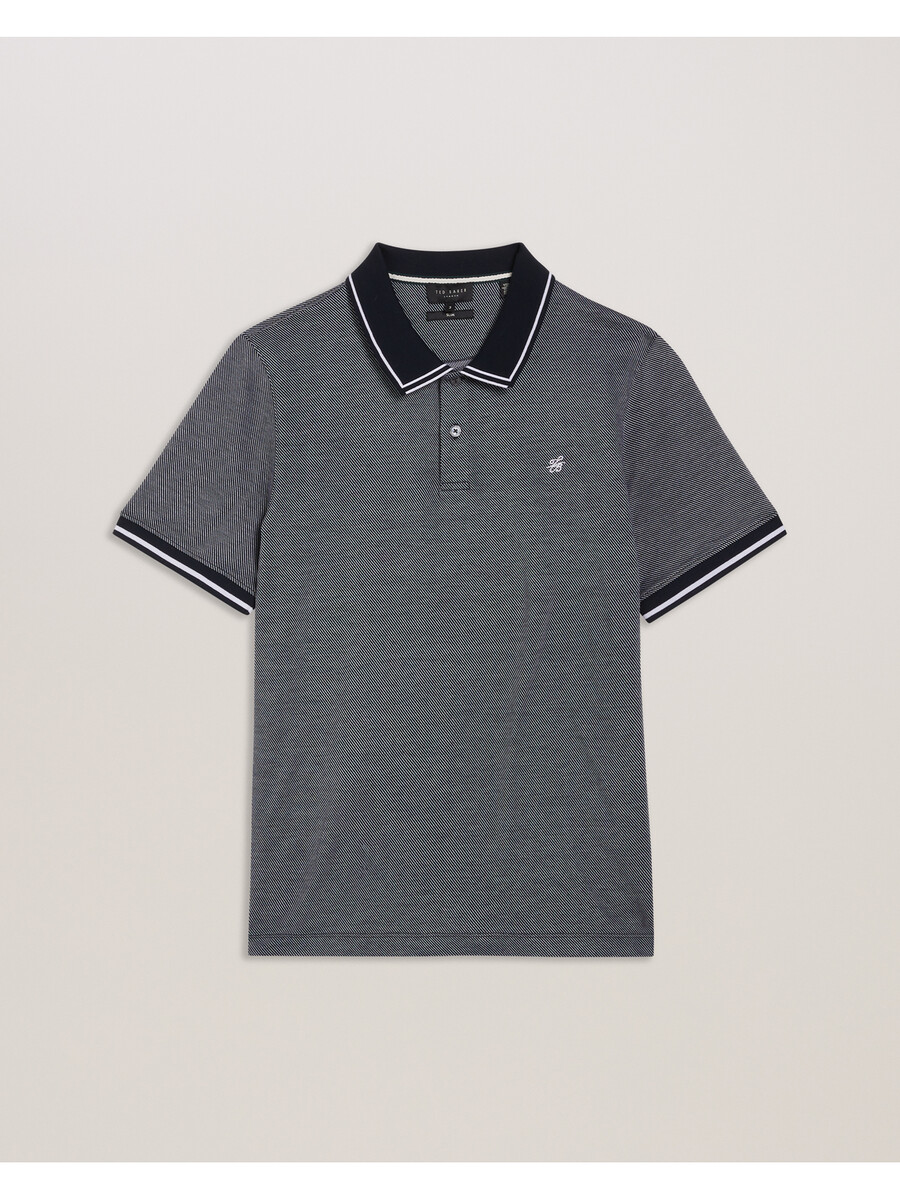 helta - slim-fit polo met korte mouwen
