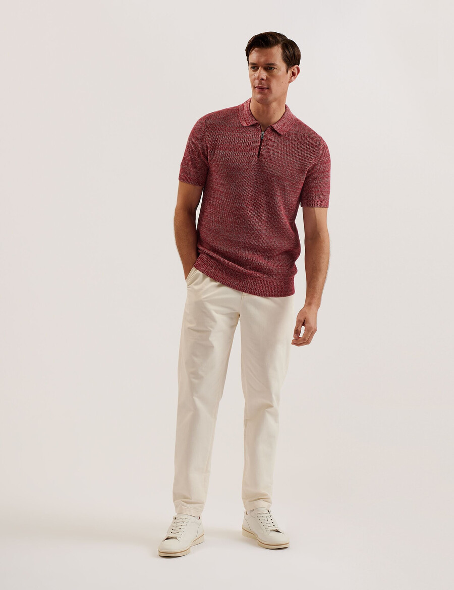 blossam - space dye polo met ritssluiting