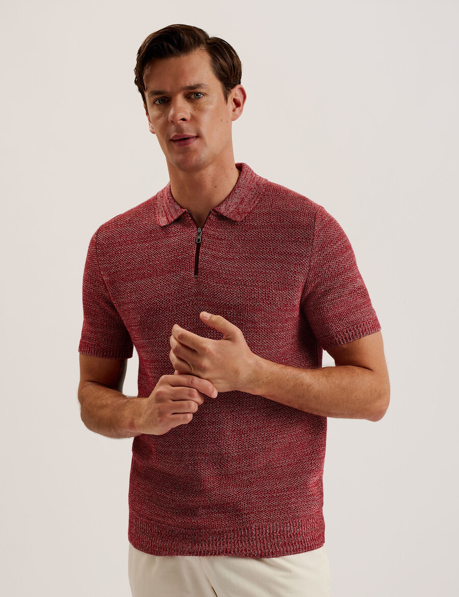 blossam - space dye polo met ritssluiting