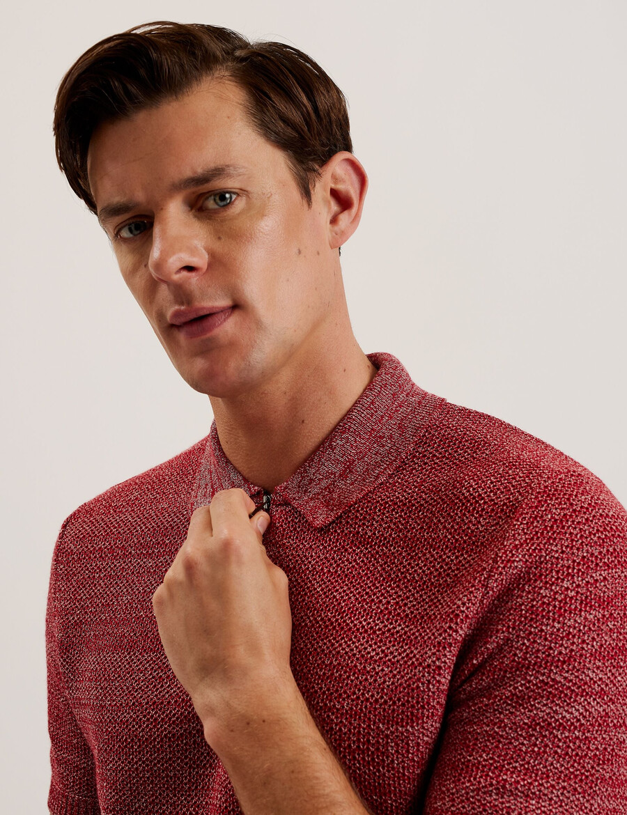 blossam - space dye polo met ritssluiting