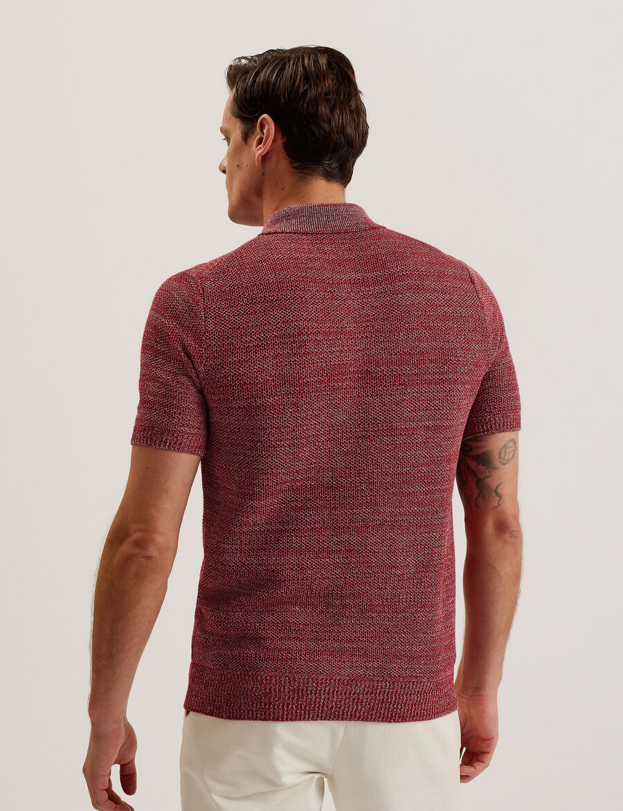 blossam - space dye polo met ritssluiting