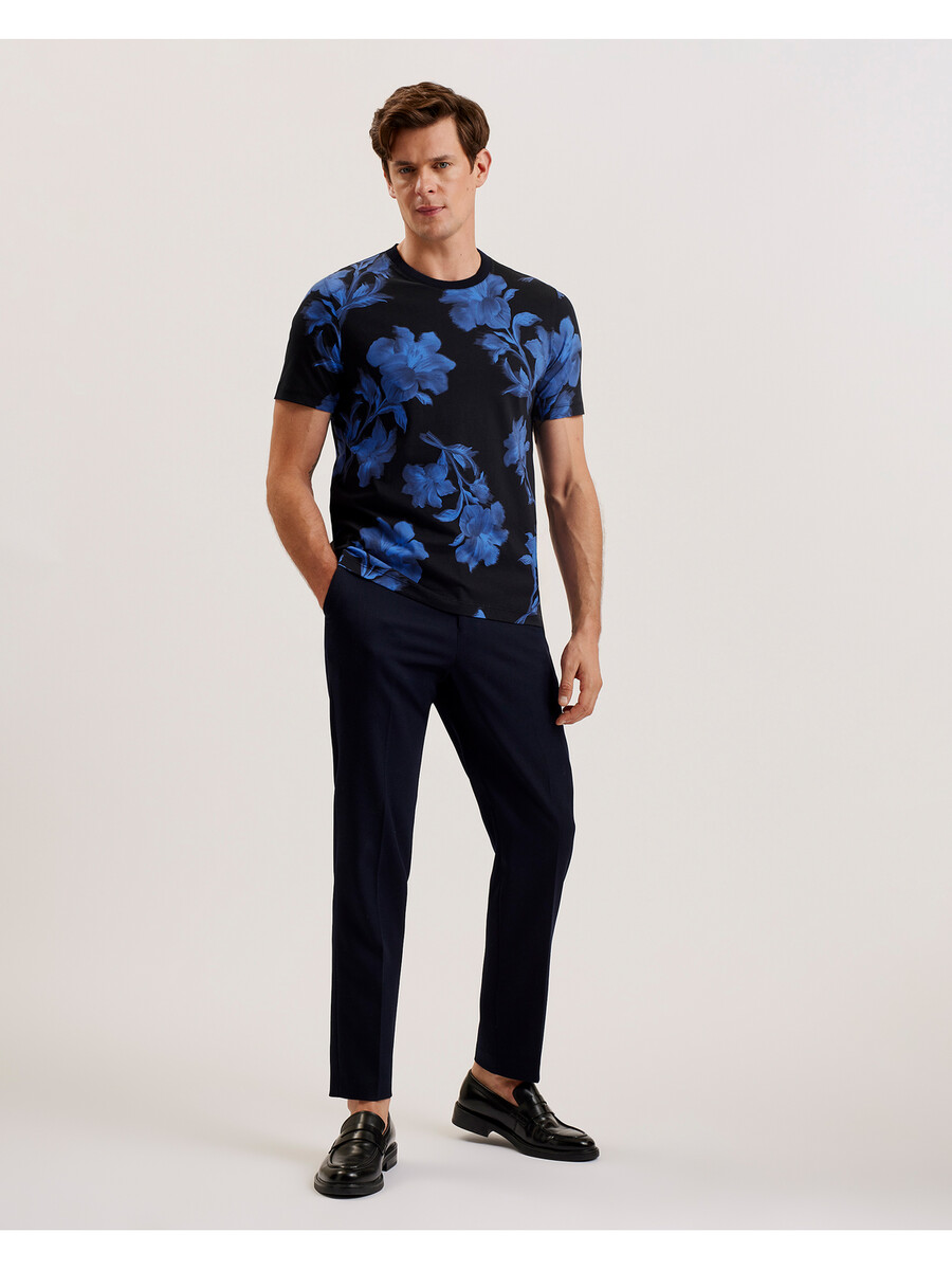 vendis - katoenen t-shirt met contrasterende bloemenprint
