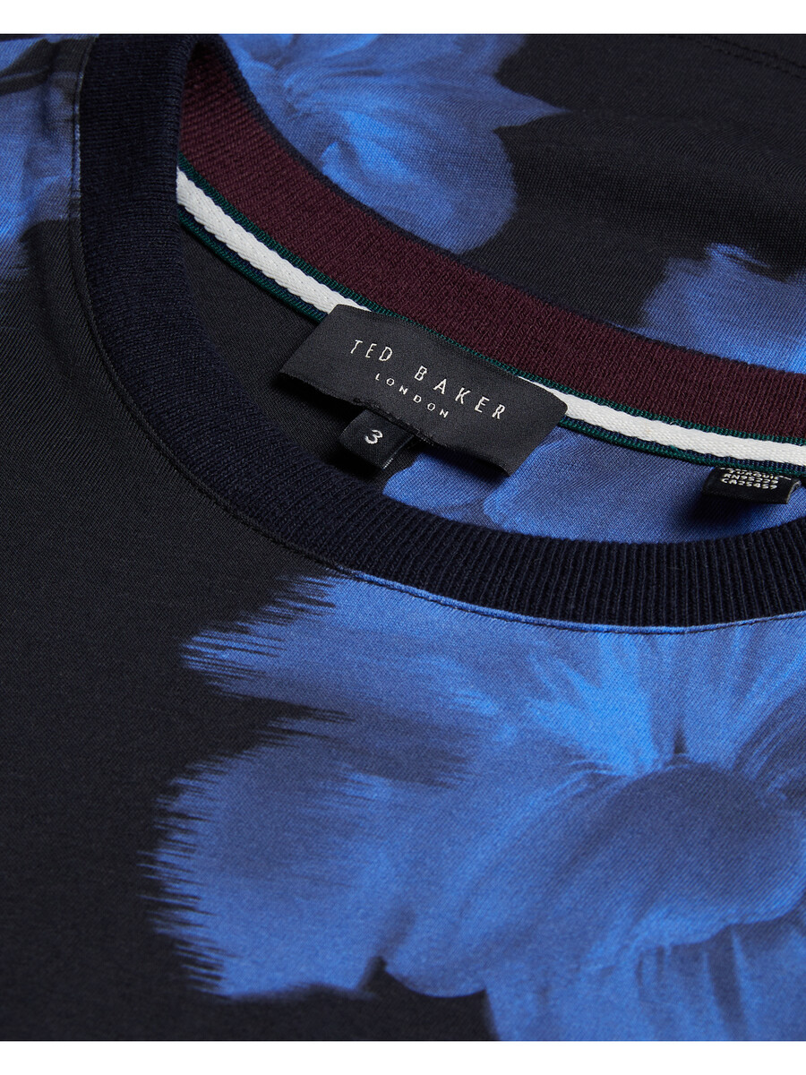 vendis - katoenen t-shirt met contrasterende bloemenprint