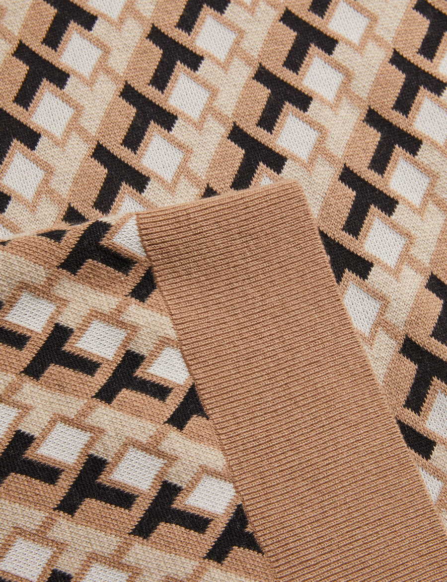 seferry - polo shirt met in elkaar grijpende t-jacquard gebreide stof