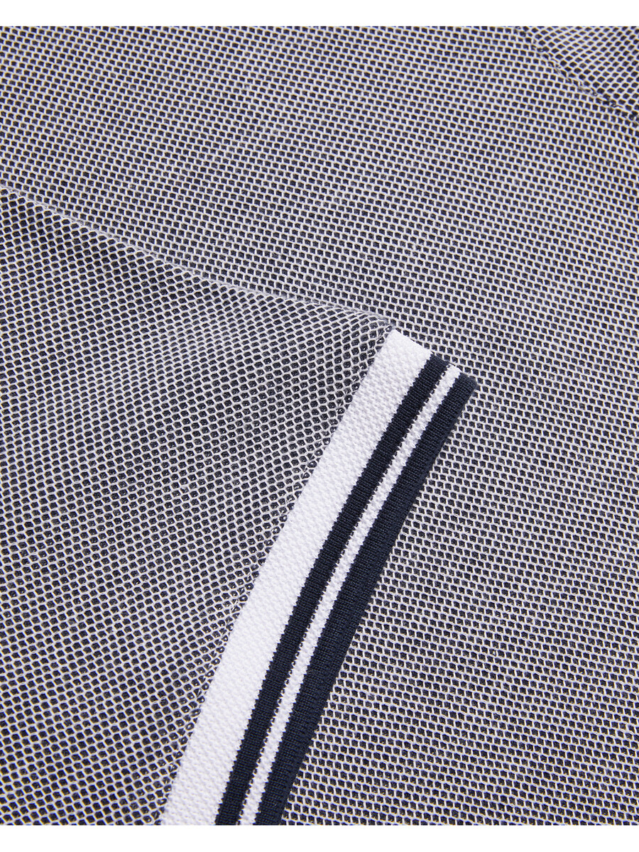 phenes - polo shirt van getextureerd katoen met streepafwerking