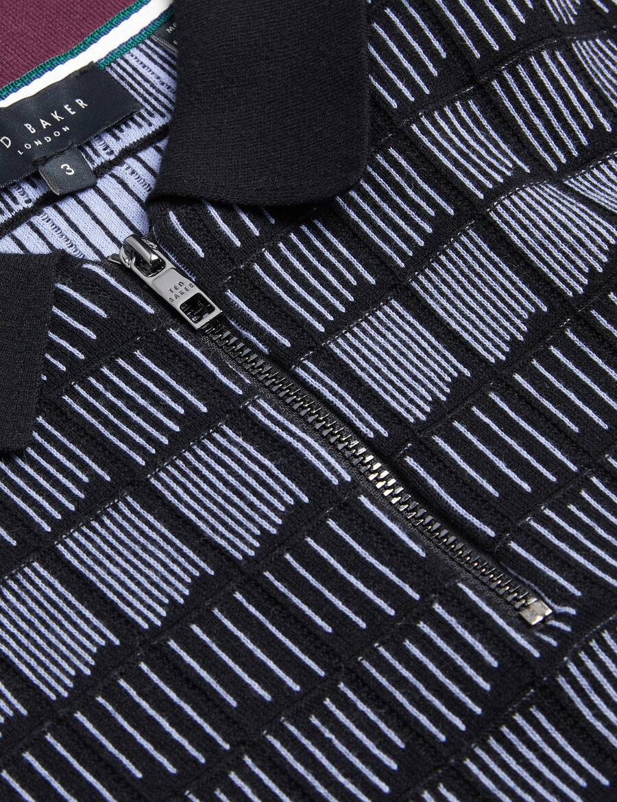 levers - polo met ritssluiting en ombre jacquardprint