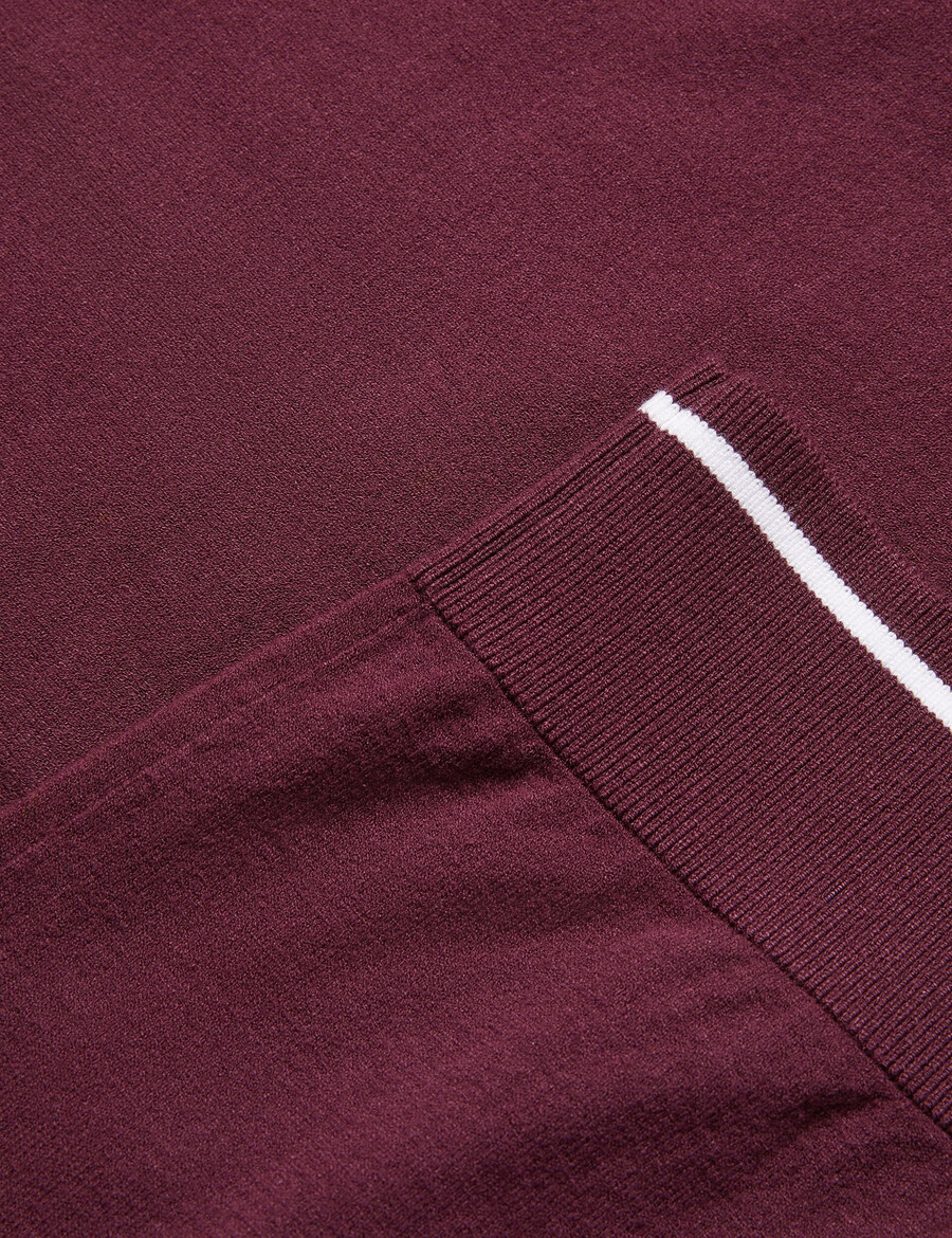 dunow - poloshirt met pointelle-details en gestreepte bies