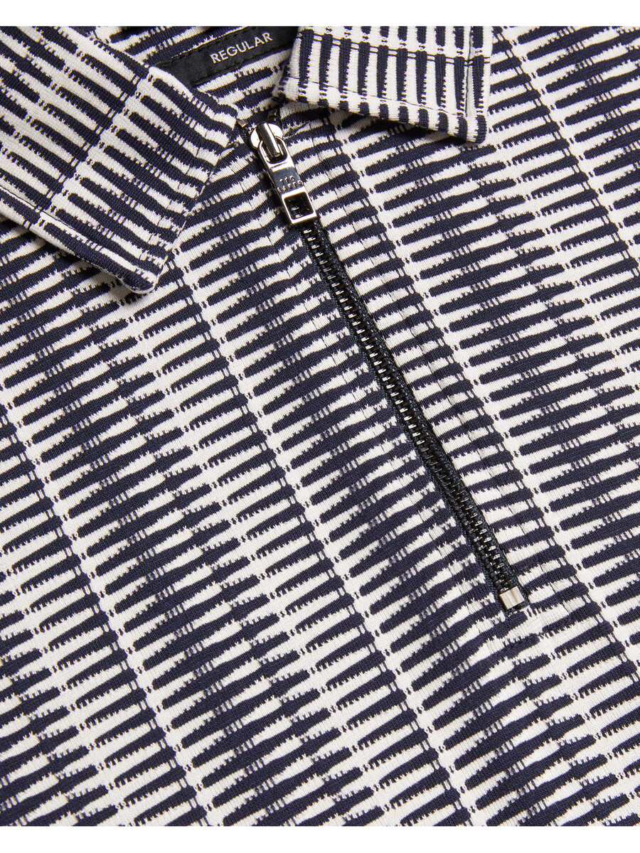 capuzzo - poloshirt met lange mouwen en geostreepte rits