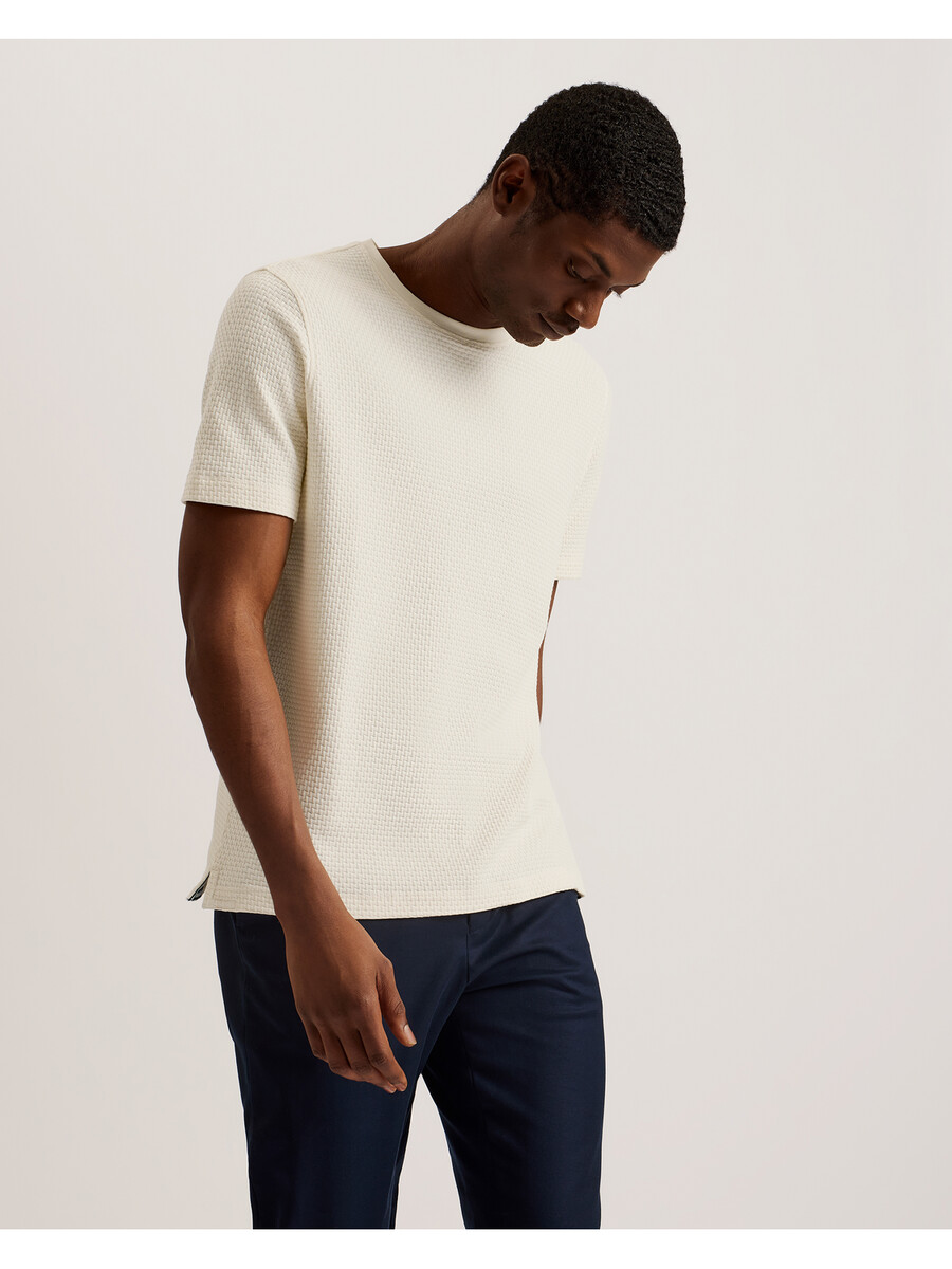 curlys - ss reg t-shirt met textuur