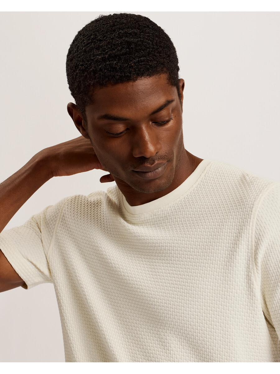 curlys - ss reg t-shirt met textuur