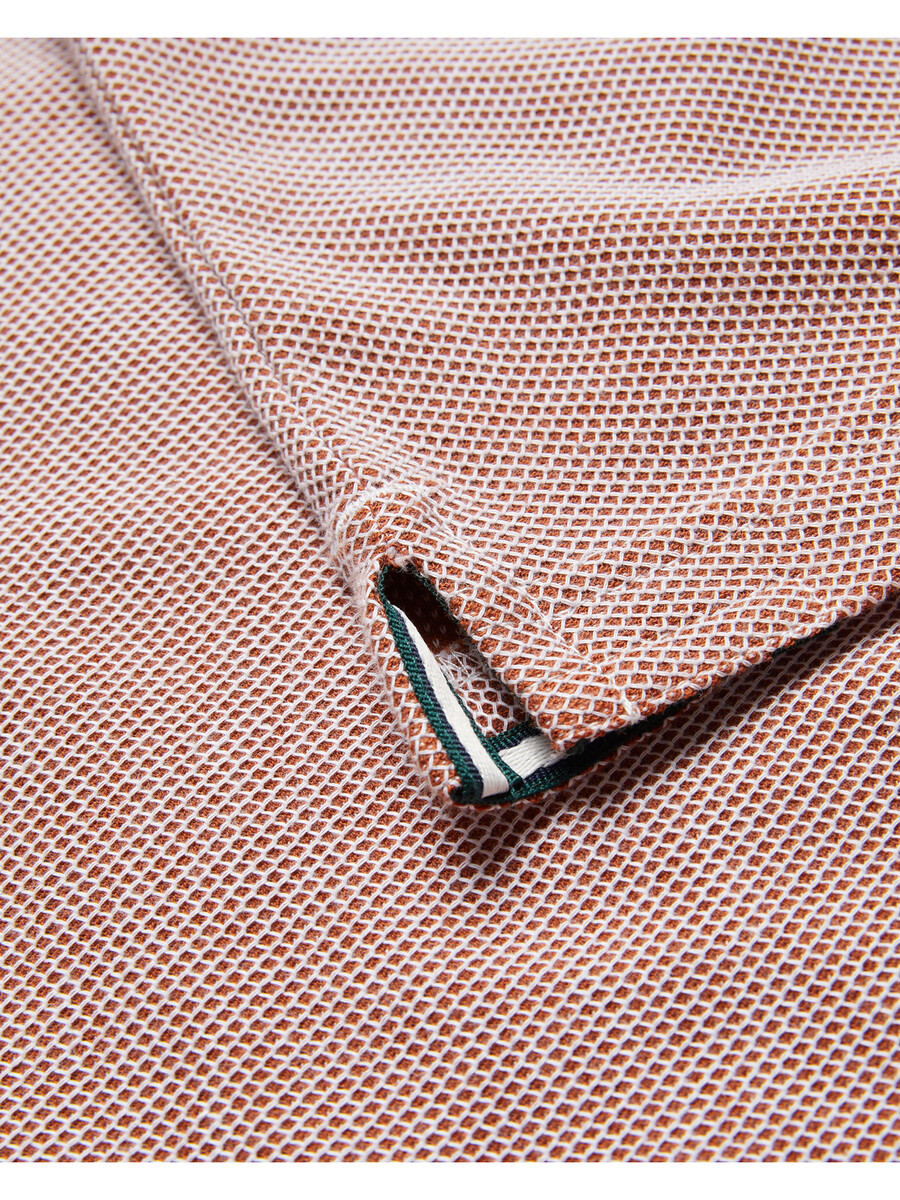 phenes - polo shirt van getextureerd katoen met streepafwerking