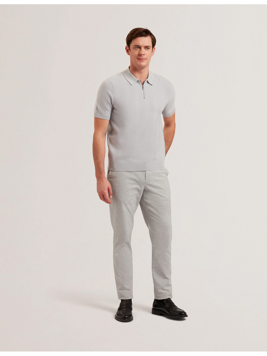 fourd - ss herringbone zip polo