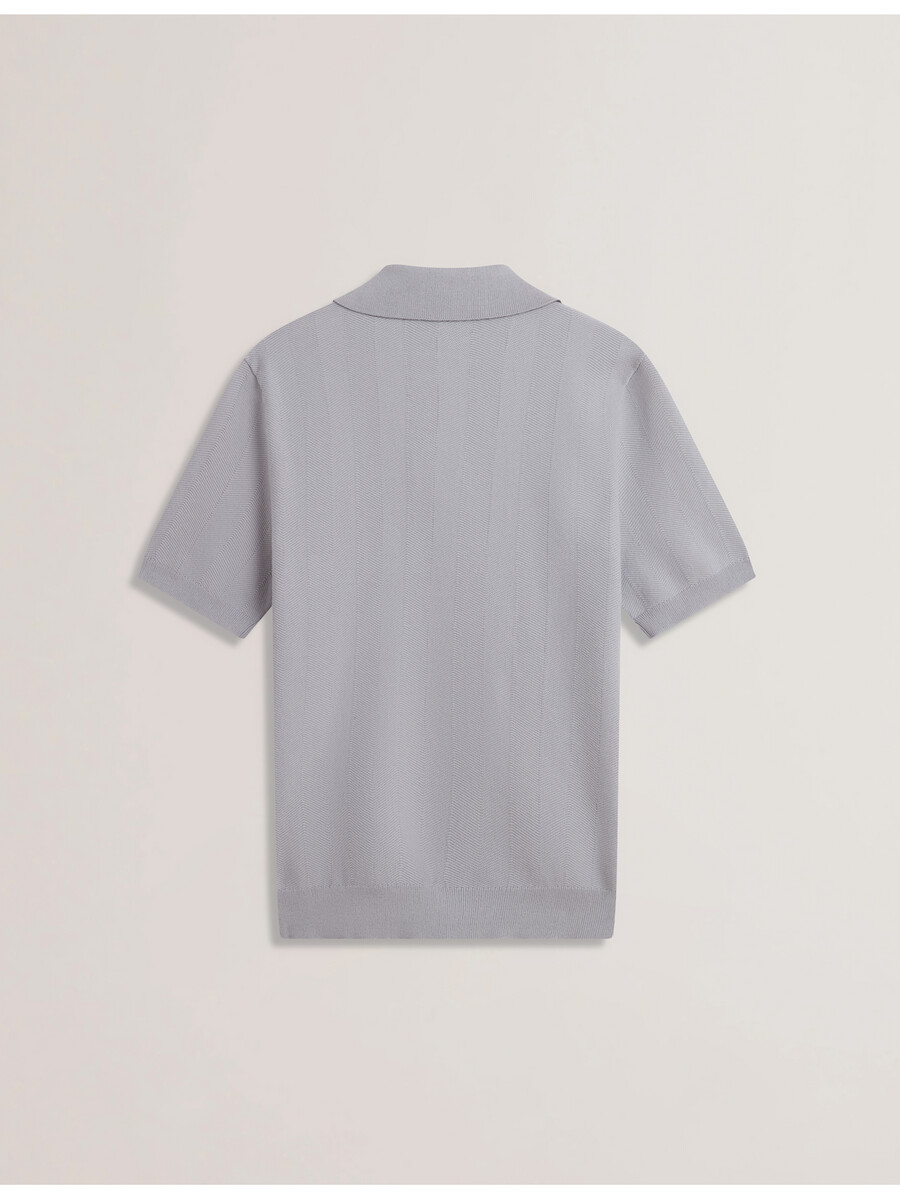 fourd - ss herringbone zip polo
