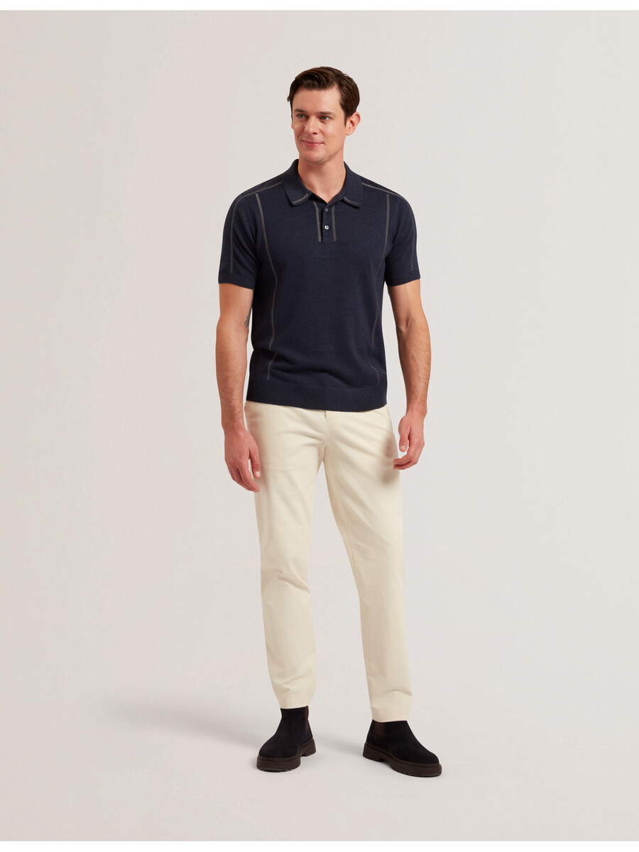 telle - ss regular polo met geborduurde knopen
