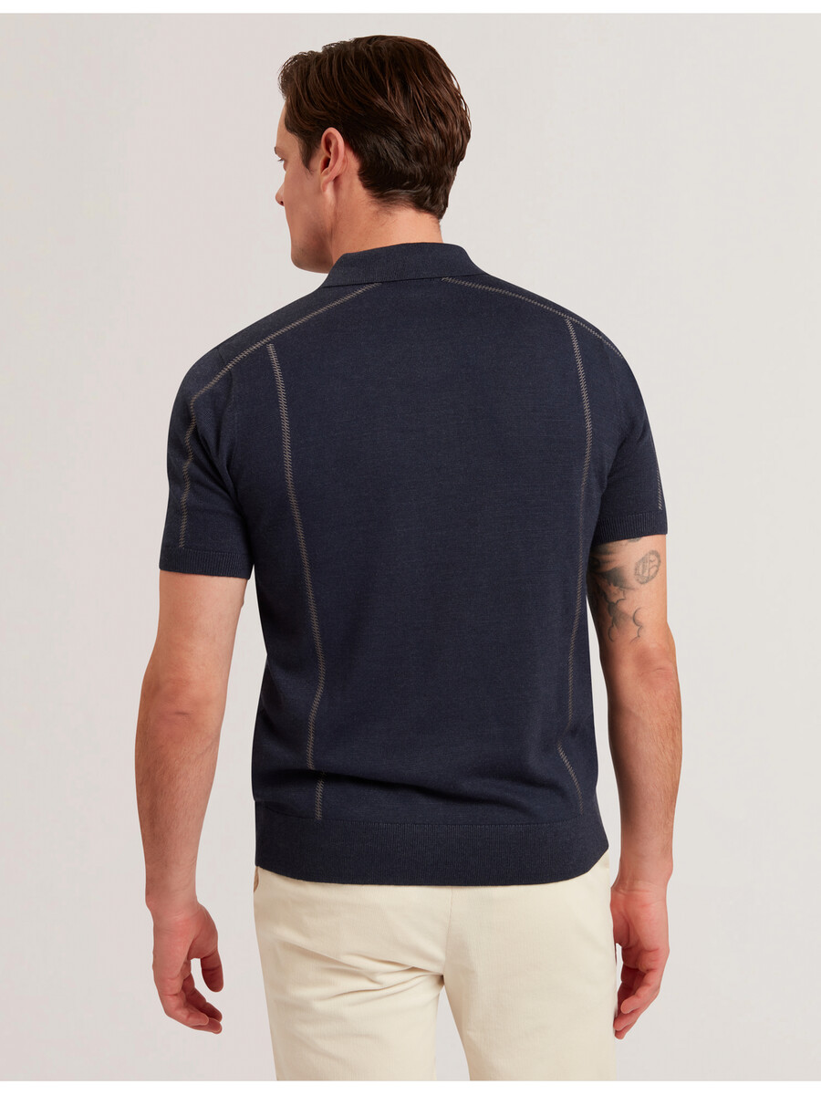 telle - ss regular polo met geborduurde knopen