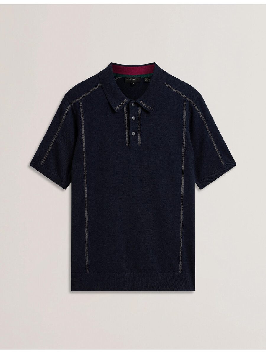 telle - ss regular polo met geborduurde knopen